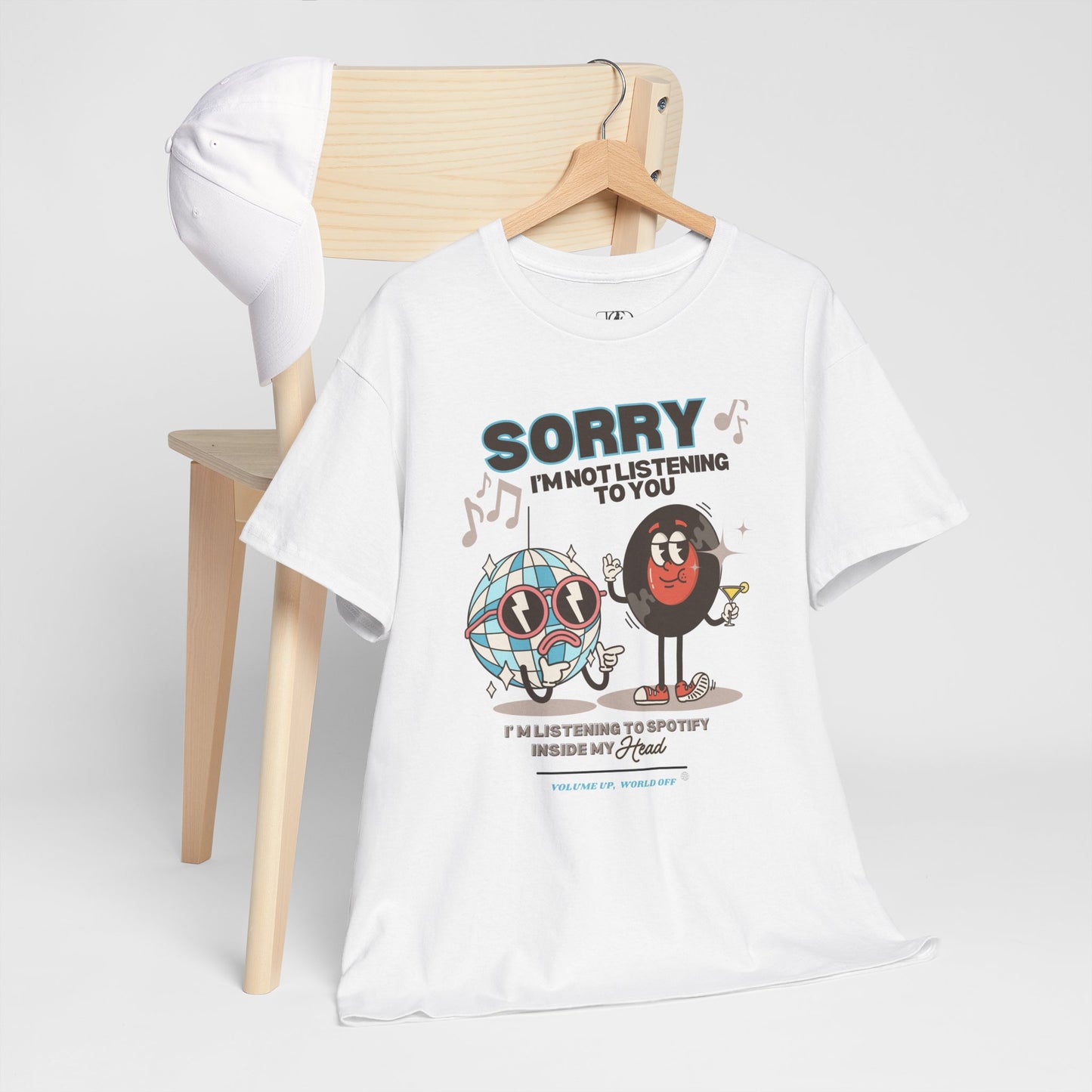 VOLUME UP, WORLD OFF - Unisex Heavy Cotton Tee