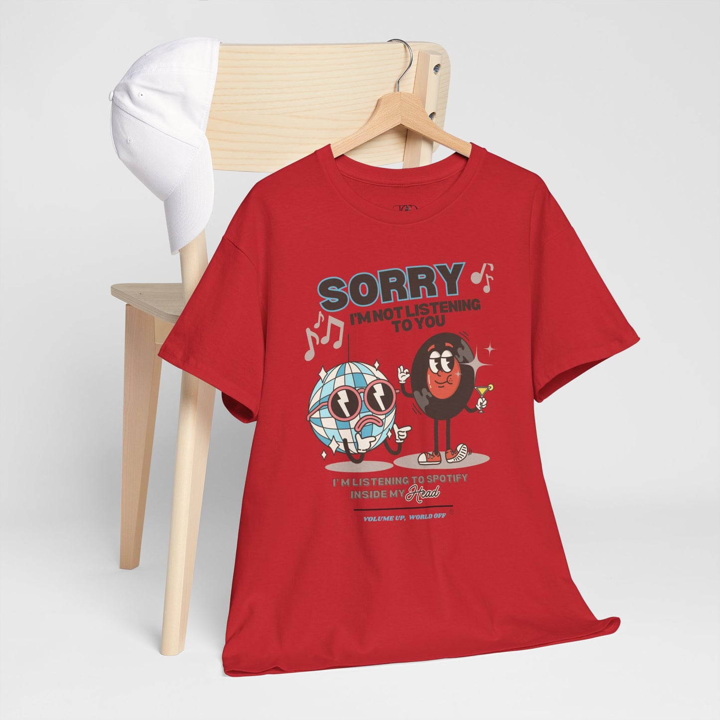 VOLUME UP, WORLD OFF - Unisex Heavy Cotton Tee