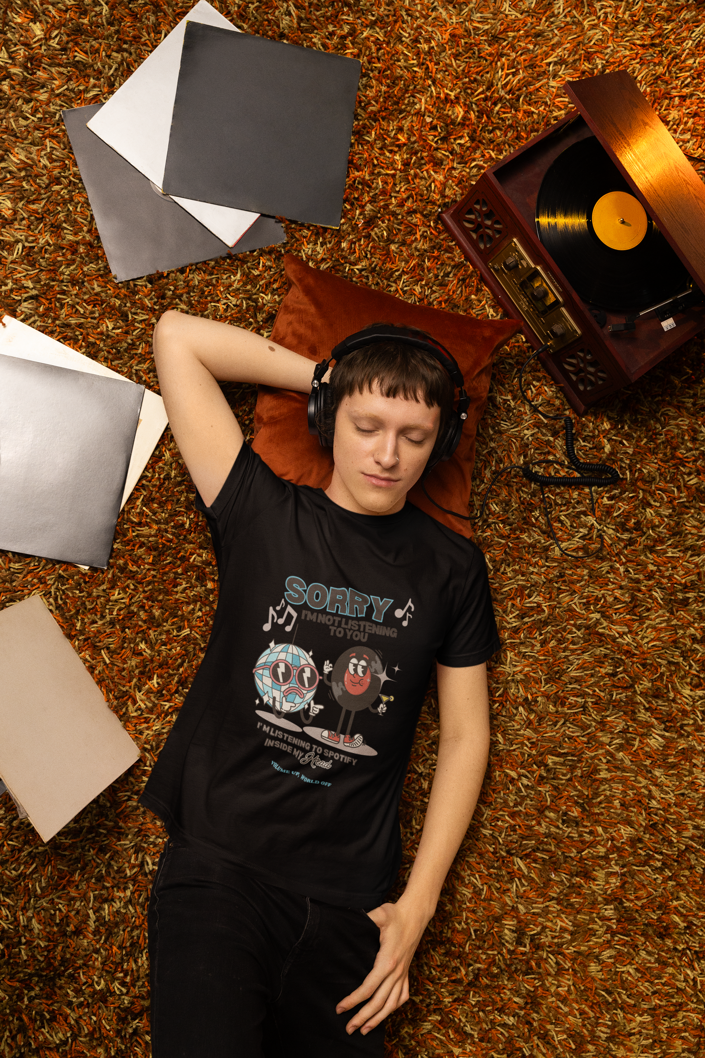 VOLUME UP, WORLD OFF - Unisex Heavy Cotton Tee