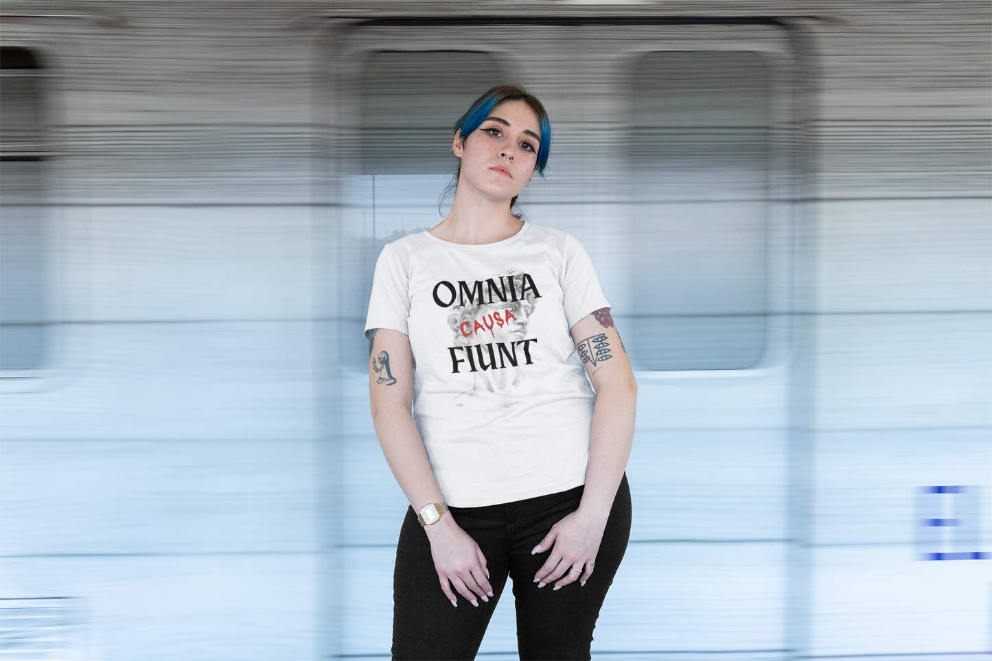 Omnia causa fiunt (everything happens for a reason ) - Unisex Heavy Cotton Tee