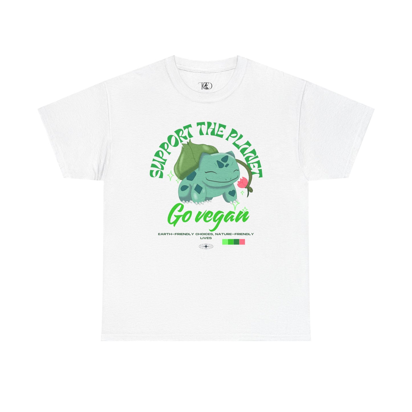 SUPPORT THE PLANET - GO VEGAN - Unisex Heavy Cotton Tee