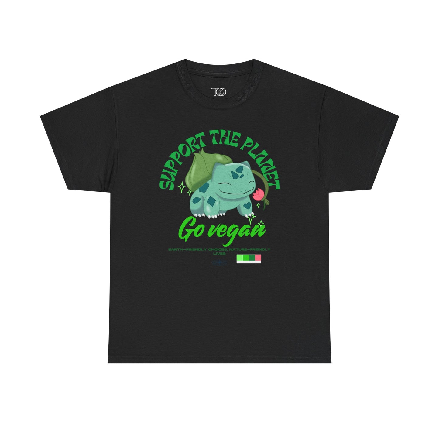 SUPPORT THE PLANET - GO VEGAN - Unisex Heavy Cotton Tee