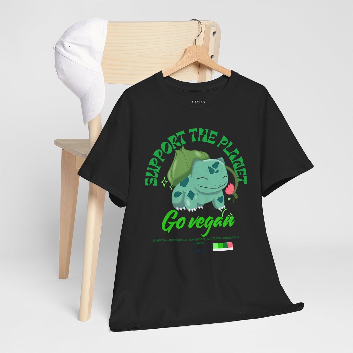 SUPPORT THE PLANET - GO VEGAN - Unisex Heavy Cotton Tee