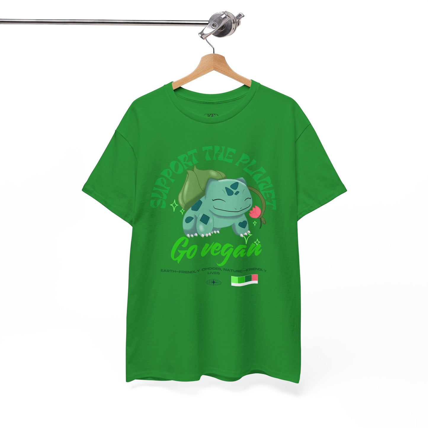 SUPPORT THE PLANET - GO VEGAN - Unisex Heavy Cotton Tee