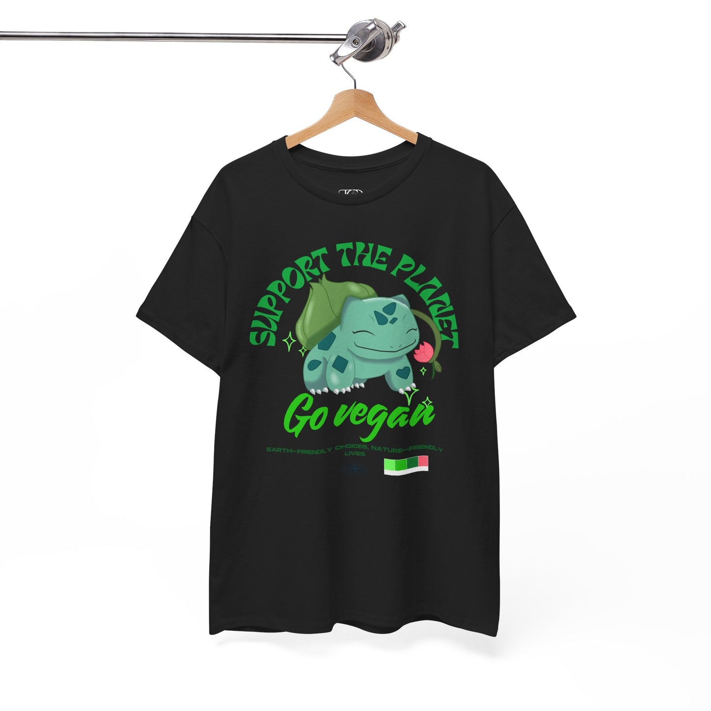 SUPPORT THE PLANET - GO VEGAN - Unisex Heavy Cotton Tee