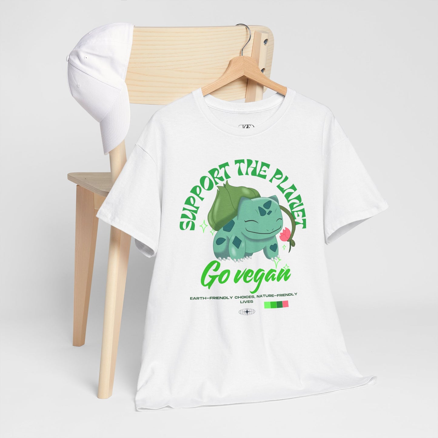 SUPPORT THE PLANET - GO VEGAN - Unisex Heavy Cotton Tee