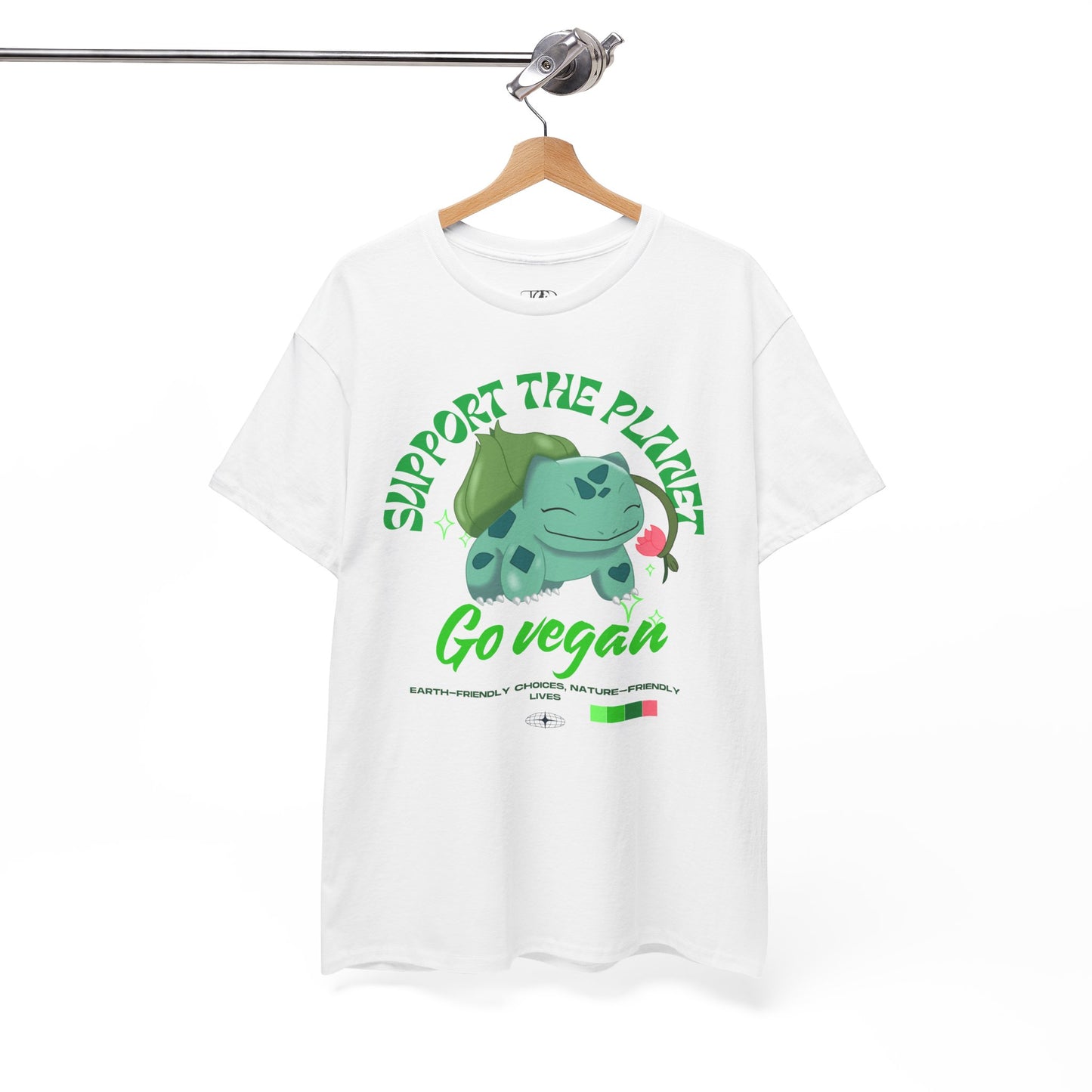SUPPORT THE PLANET - GO VEGAN - Unisex Heavy Cotton Tee
