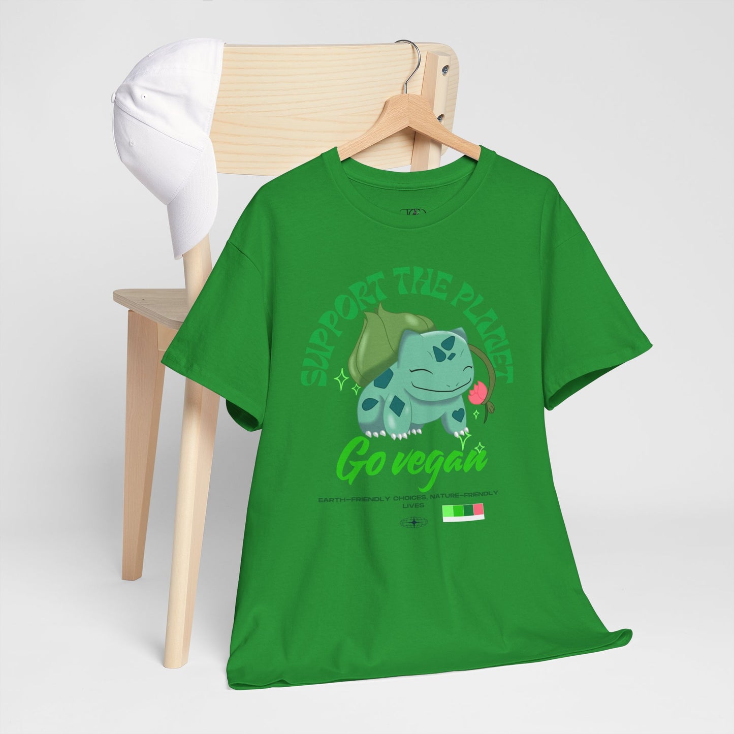 SUPPORT THE PLANET - GO VEGAN - Unisex Heavy Cotton Tee
